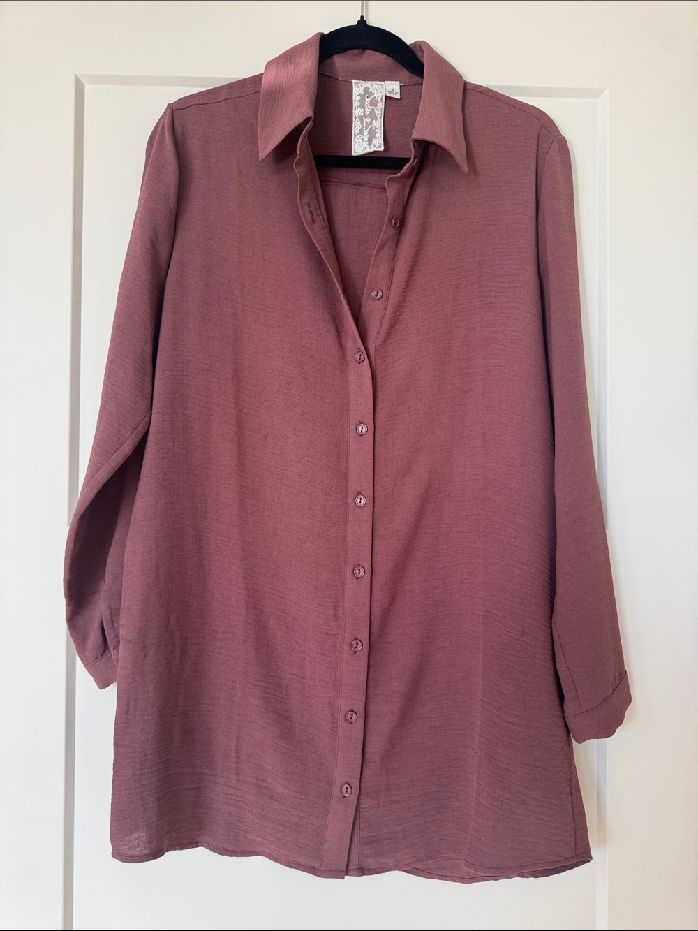 Sadie & Sage Dusty Mauve Button-Up Shirt